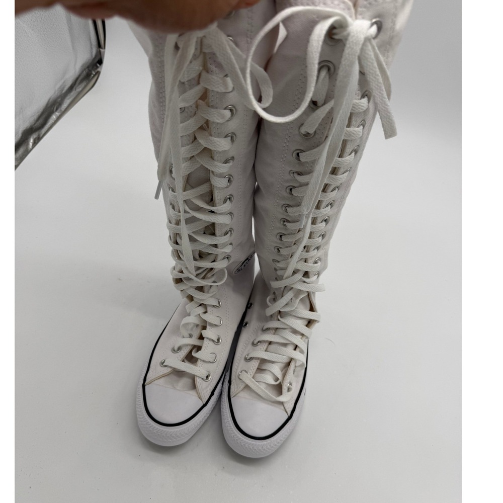 Converse Chuck Taylor All Star XXHi Knee High White Canvas Boots Womens Size 8